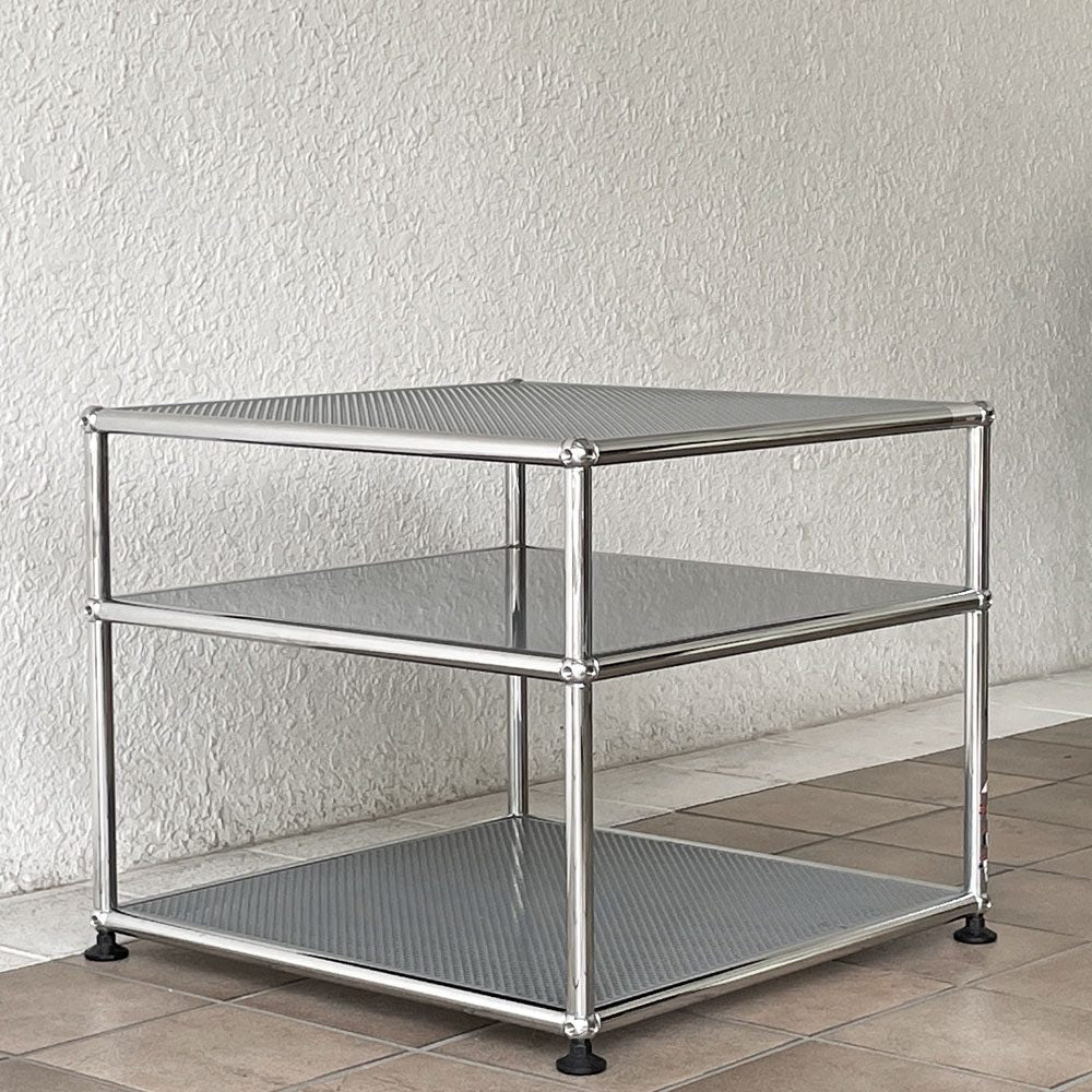 ユーエスエムハラー USM Haller モジュラーファニチャー Modular Furniture 1列3段 オープンシェルフ ディスプレイラック w52.5×D52.5×44.5cm グレー モダンデザイン スイス 参考価格83,056円 ◇