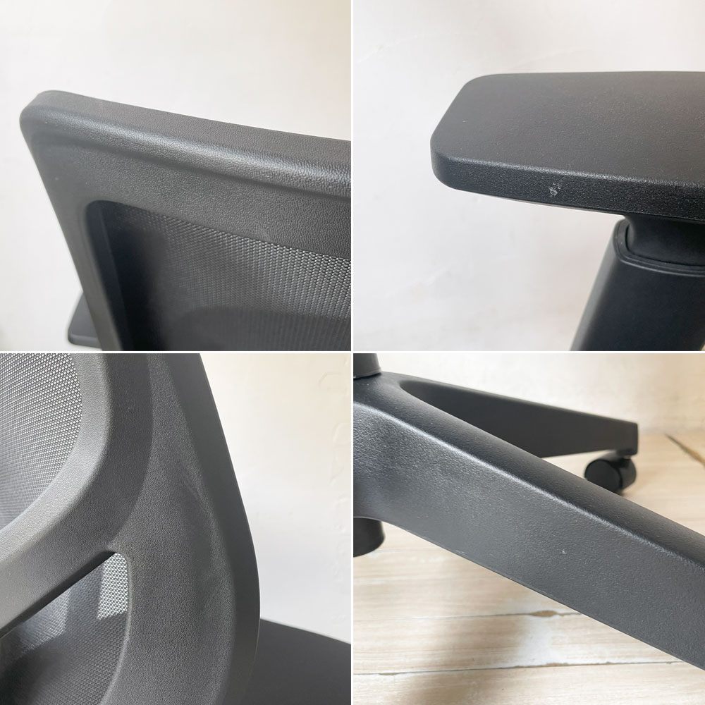 無印良品 MUJI ワーキングアームチェア デスクチェア オフィスチェア 学習椅子 キャスター ブラック ★