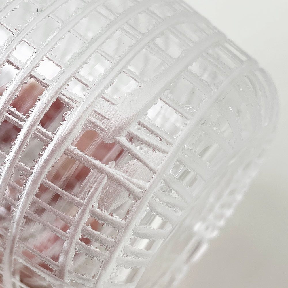 【9D】辻和美 Kazumi Tsuji 普通のコップ ミゾレ グラス ガラスタンブラー Φ7.5×9cm ファクトリーズーマー factory zoomer 現代作家 ◎