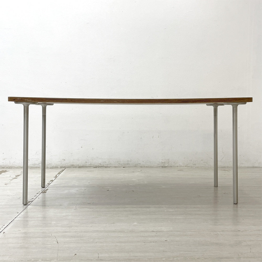 イデー IDEE バリエーションテーブル VARIATION TABLE ダイニングテーブル ワークテーブル ラミネート天板 ライトブルー スチール 希少 廃番 B ●