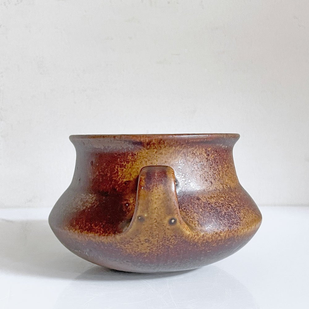 アラビア ARABIA ルスカ RUSKA フラワーポット プランターカバー 花器 スープボウル 把手付き H8cm ウラ・プロコッペ フィンランド 北欧ビンテージ ■