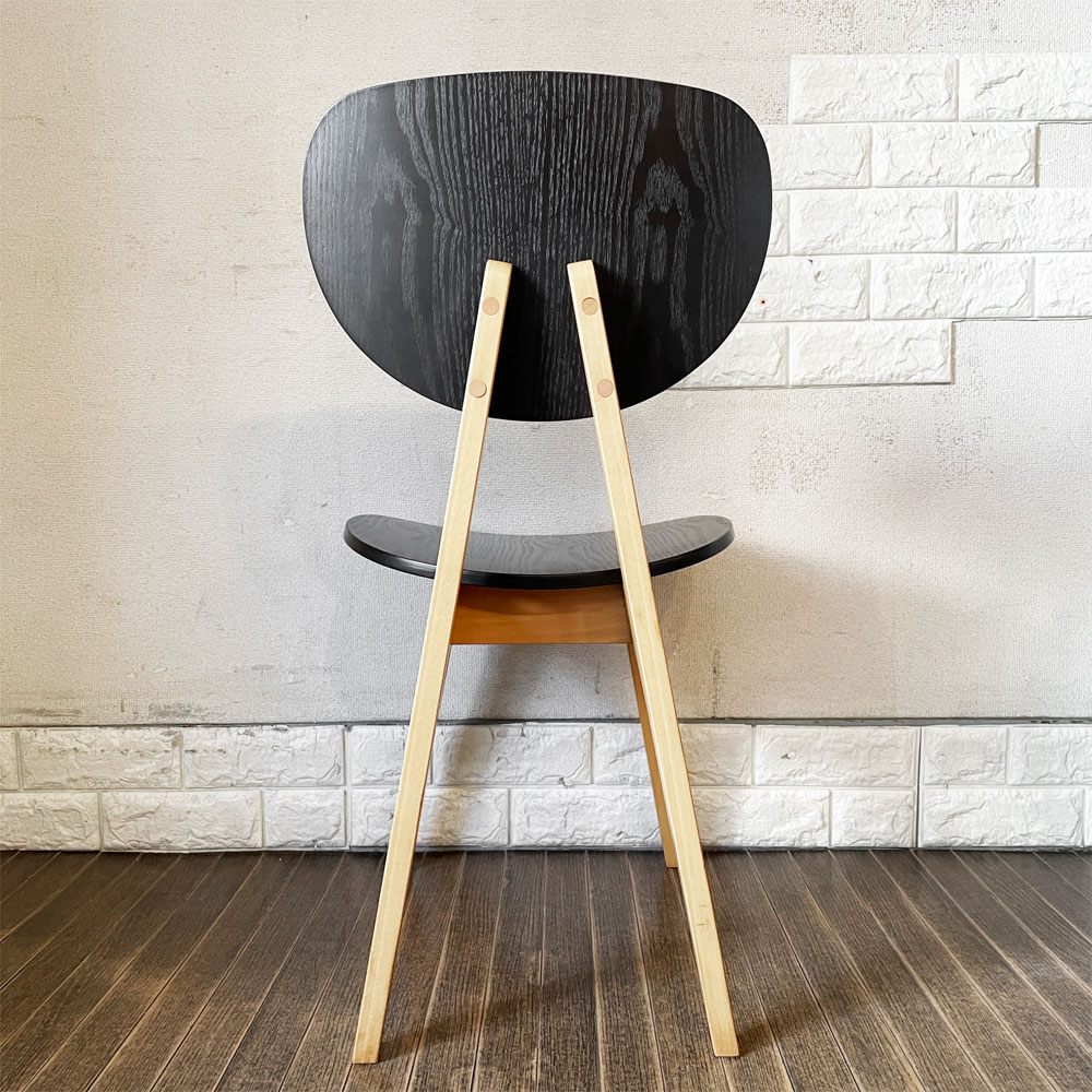 イデー IDEE ダイニングチェア DINING CHAIR ブラック 板座 食卓椅子 長大作 ジャパニーズモダン 廃番カラー ◎