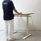 フレキシスポット Flexispot 電動式昇降デスク 110x74cm カウンター 在宅ワーク 無垢集成材天板 ナチュラル×ホワイト ●