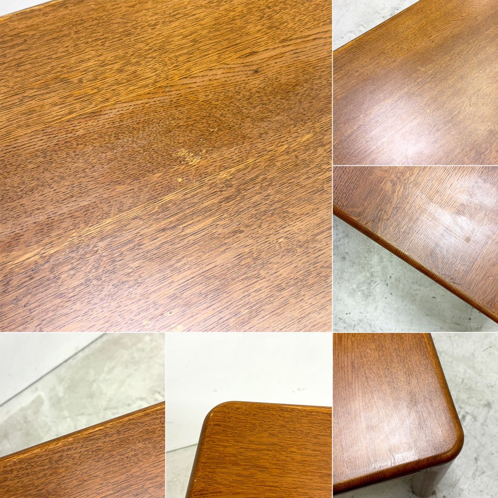 日進木工 NISSIN ダイニングテーブル オーク無垢集成材 W150cm 旧ロゴ ジャパンビンテージ 飛騨家具 ●