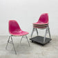 ハーマンミラー Herman Miller サイドシェル チェア サード 3rd FRP PVCレザー スタッキングベース イームズ ビンテージ 4脚セット 台車付 〓