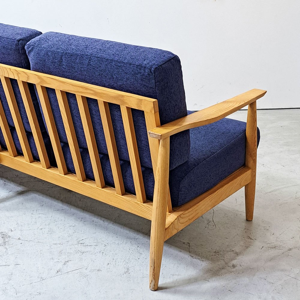 シーヴ SIEVE ラル lull 3シーター ソファ ネイビー系 カバーリング 幅196cm 北欧スタイル 廃番 定価￥110,000- ●