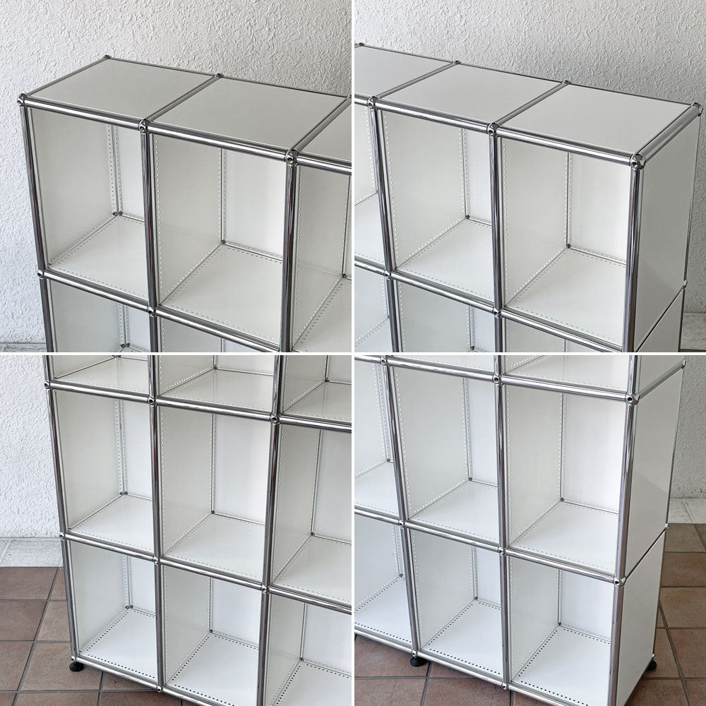 ユーエスエムハラー USMハラー USM Haller キャビネット シェルフ4列3段 W103cm ホワイト 飾り棚 参考価格約46万円 ◇