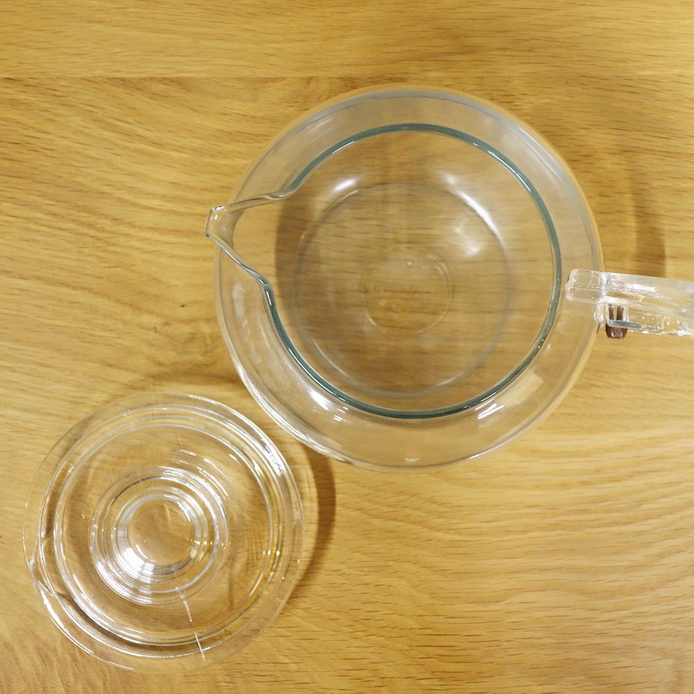 オールドパイレックス OLD PYREX コーニング社 Corning フレームウェア FLAMEWARE ティーポット 逆ハンドル USビンテージ ◎