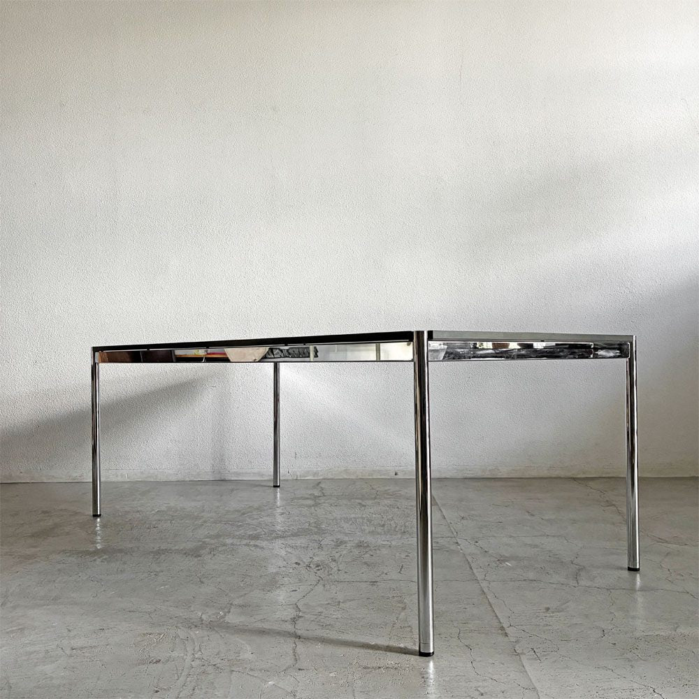 ユーエスエムハラー USM Haller ハラーテーブル パールグレーラミネート（ホワイト） W200×D100cm 高さ調節機能＆調整リング付 スイス 〓