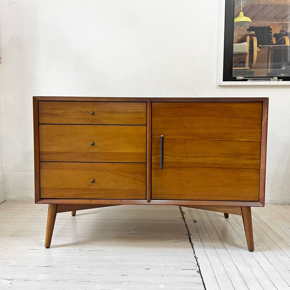 ウエストエルム West Elm ミッドセンチュリー メディア コンソール Mid-Century Media Console 40" サイドボード サイドチェスト  アカシア材×ユーカリ無垢材 ★