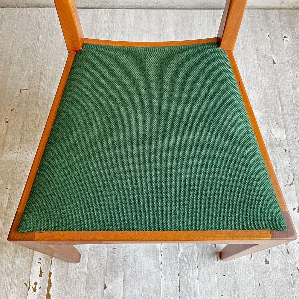 ウッドユウライクカンパニー WOOD YOU LIKE COMPANY アイチェア クッション AI CHAIR ハーフアームチェア チェリー無垢材 ファブリック グリーン 座面張替済 A ♪