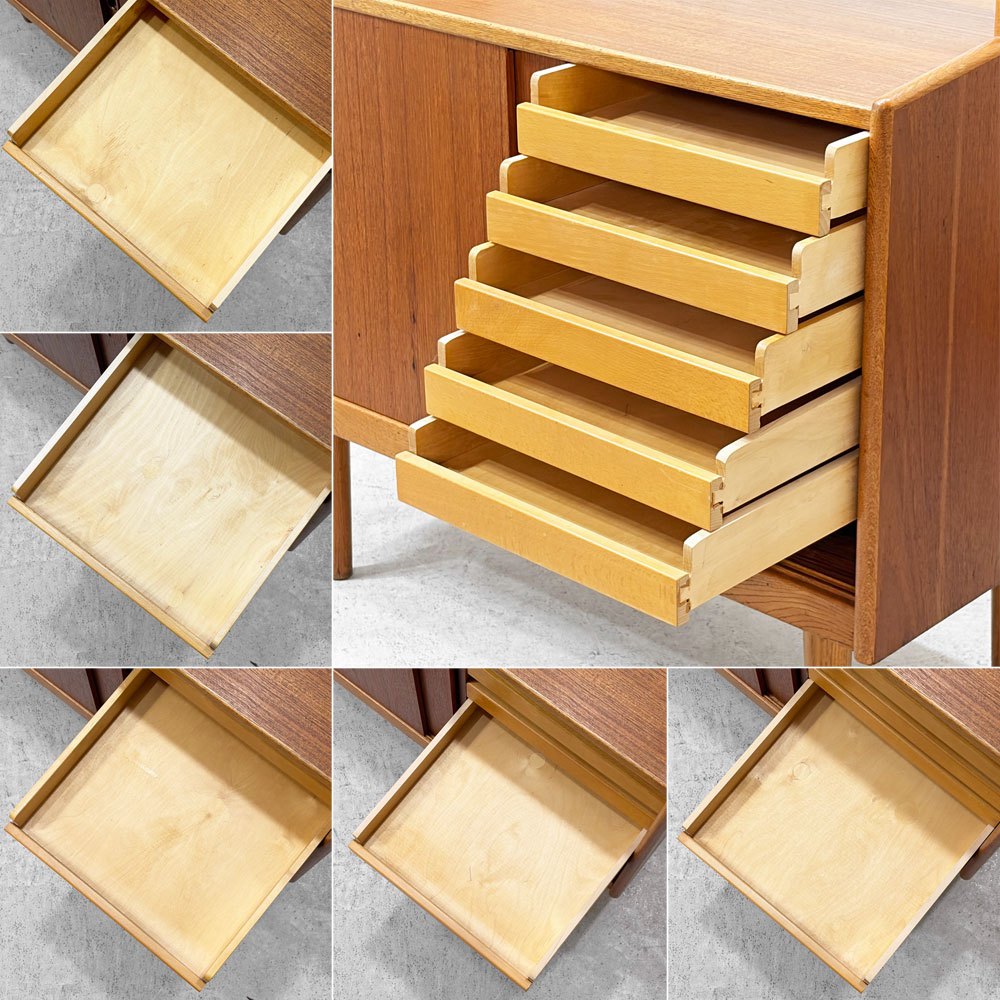 北欧ビンテージ Scandinavian Vintage チーク材 オープンシェルフ キャビネット ブックシェルフ 飾り棚 W90cm 北欧家具 ●