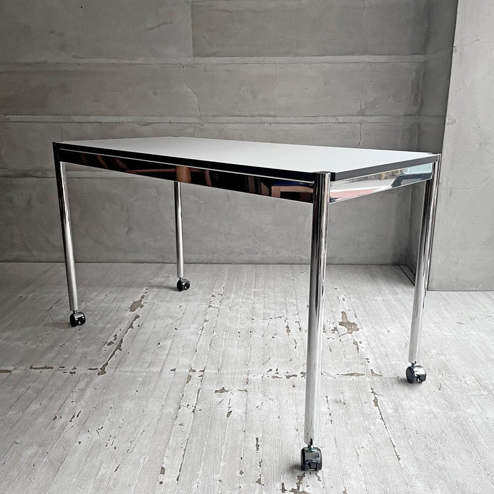 USMハラー USM Haller モジュラーファニチャー ハラーテーブル ワークデスク ダイニングテーブル パールグレーラミネート (ホワイト) キャスター モダン スイス ♪