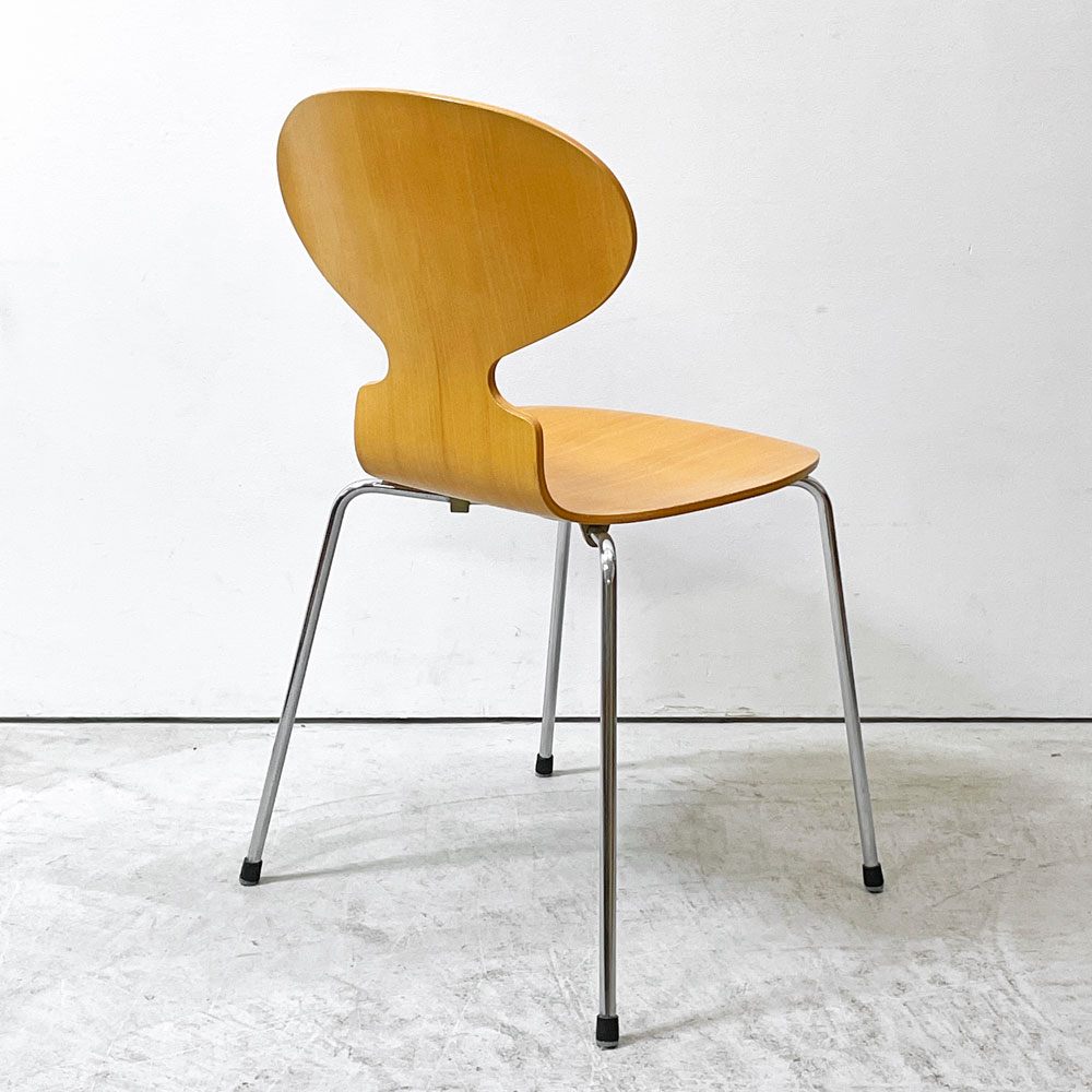 フリッツハンセン Fritz Hansen アントチェア 4本脚 ナチュラルビーチ ラッカー アルネ・ヤコブセン 北欧家具 C ●