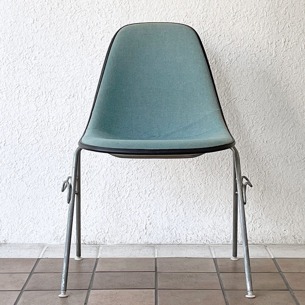 ハーマンミラー Herman Miller サイドシェルチェア セカンド 2nd FRP アプホルスター ファブリック スタッキングベース イームズ ビンテージ ◇