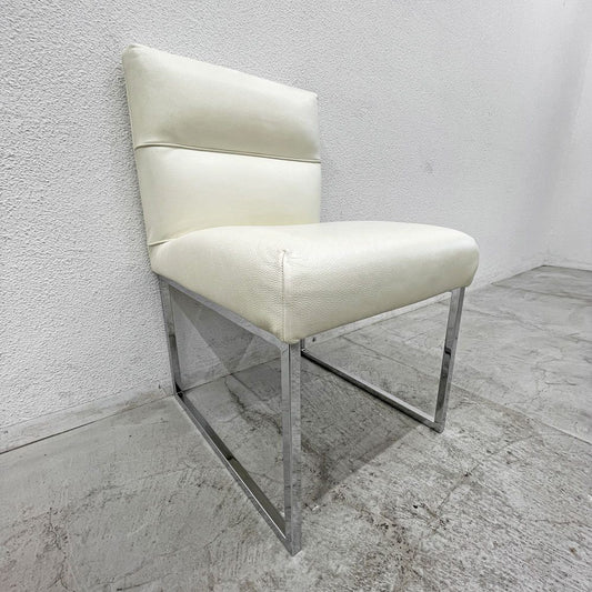 フェンディ・カーサ FENDI CASA エー・ビー・デュアメル AB Duhamel ダイニングチェア 本牛革 オフホワイト 参考価格 約45万～65万の品 D 〓