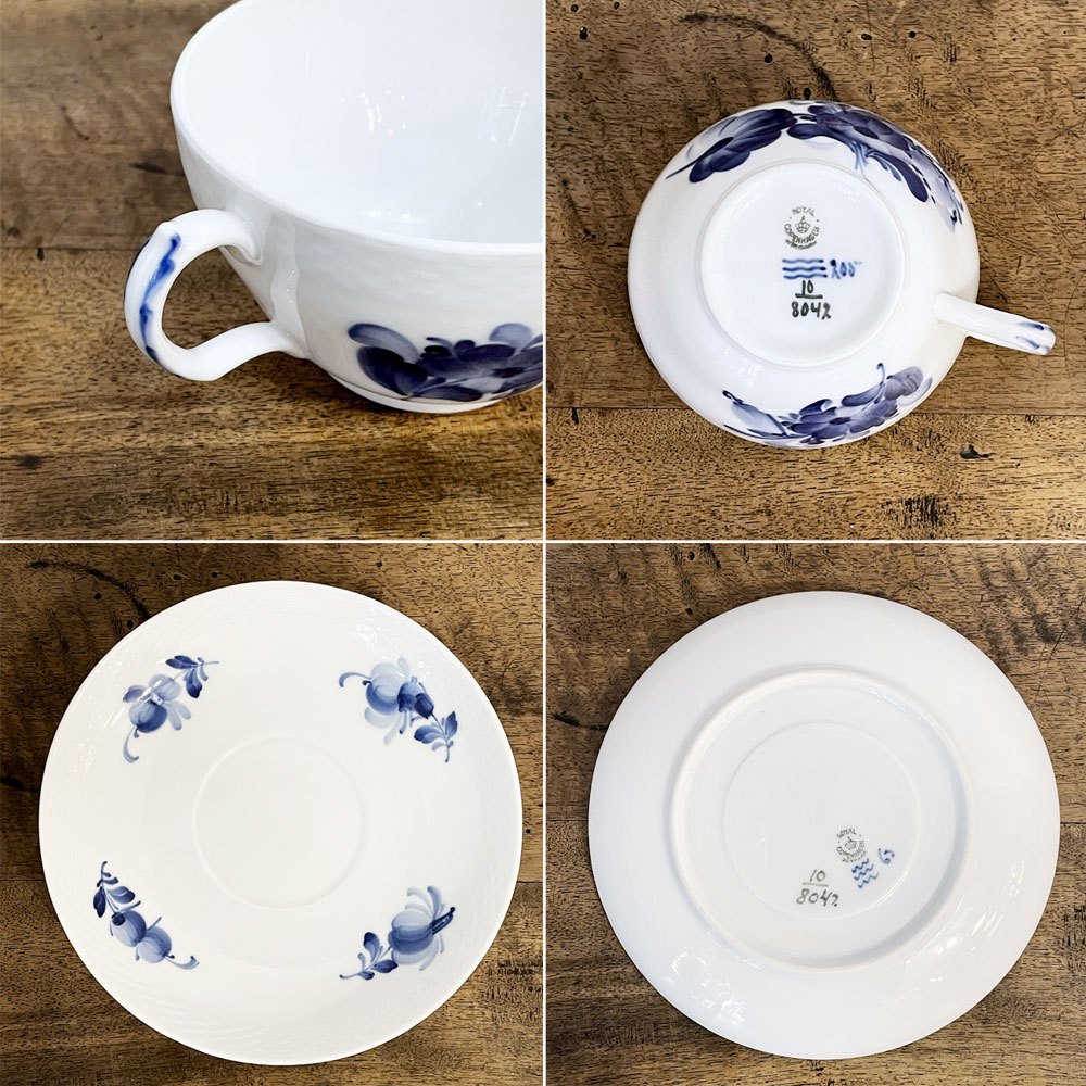 ロイヤルコペンハーゲン ROYAL COPENHAGEN ブルーフルーテッド プレイン モーニングカップ＆ソーサー 北欧食器 ◎