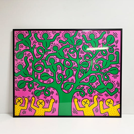 キース・ヘリング Keith Haring Untitled Tree of Life 1993 限定10枚 アートフレーム ポスター 113×92cm ポップアート ストリートアート 額装品 ●