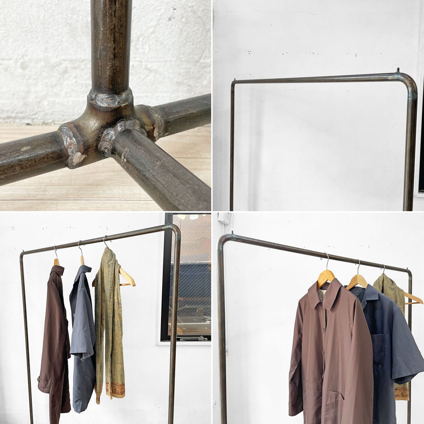 ダブルスタンダード W STANDARD ハンガーラック Hanger Rack HR-06 スチールパイプ 棚板なし W120cm 店舗什器 工業系 インダストリアル 参考価格￥27,280- ★