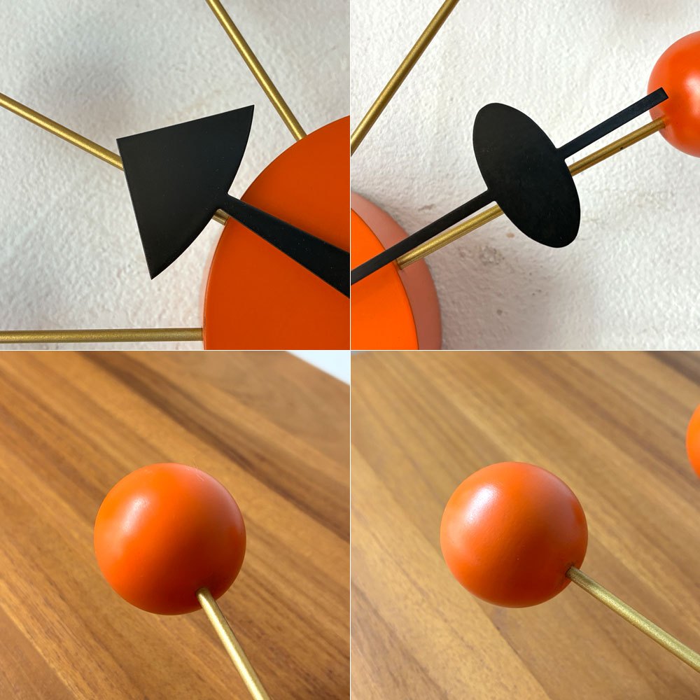 ヴィトラ Vitra ジョージネルソン George Nelson ボールクロック オレンジ ネルソンクロック ウォールクロック ミッドセンチュリー 動作確認済み 正規品 ★
