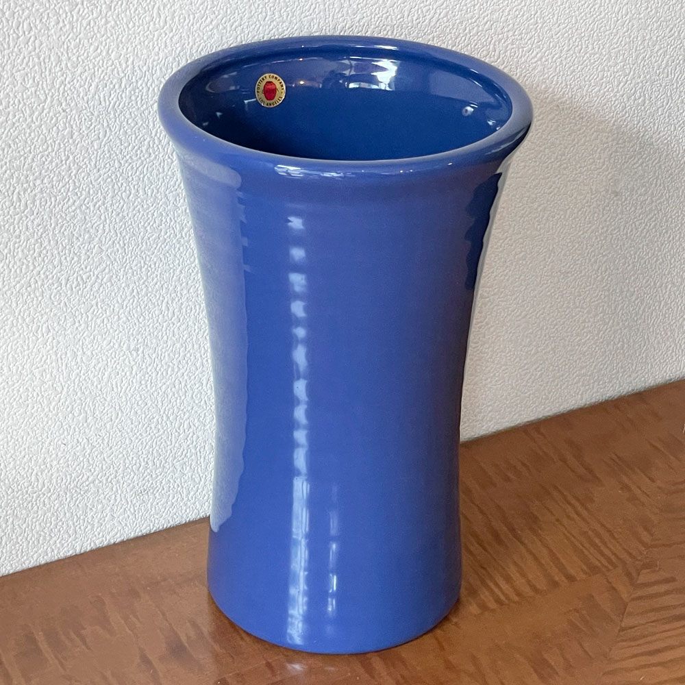 バウアーポタリー Bauer Pottery リングウェア ベース Ringware Vase 11inch ブルー 花瓶 アメリカ 参考価格約19,800円 ◇