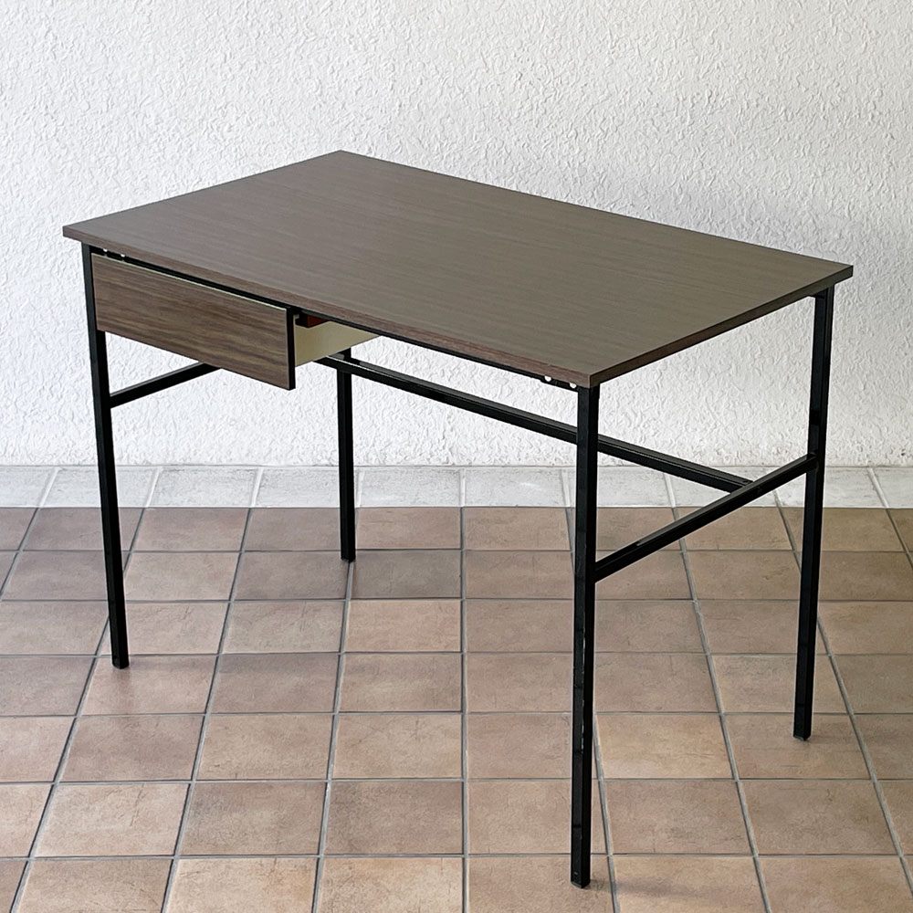 ミューロップ Meurop スモール ワーク デスク W100cm ピエール・ガーリッシュ Pierre Guarich 抽斗1杯 ベルギー ビンテージ ミニマル ◇