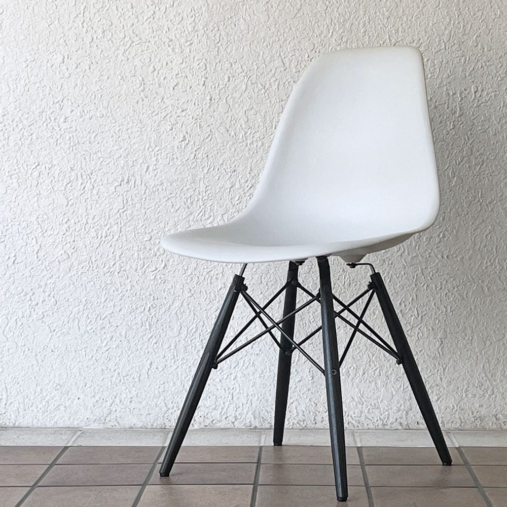 ハーマンミラー HermanMiller サイドシェルチェア ドゥエルレッグ DSW アルパイン × エボニー ポリプロピレン製 イームズ ミッドセンチュリー ◇
