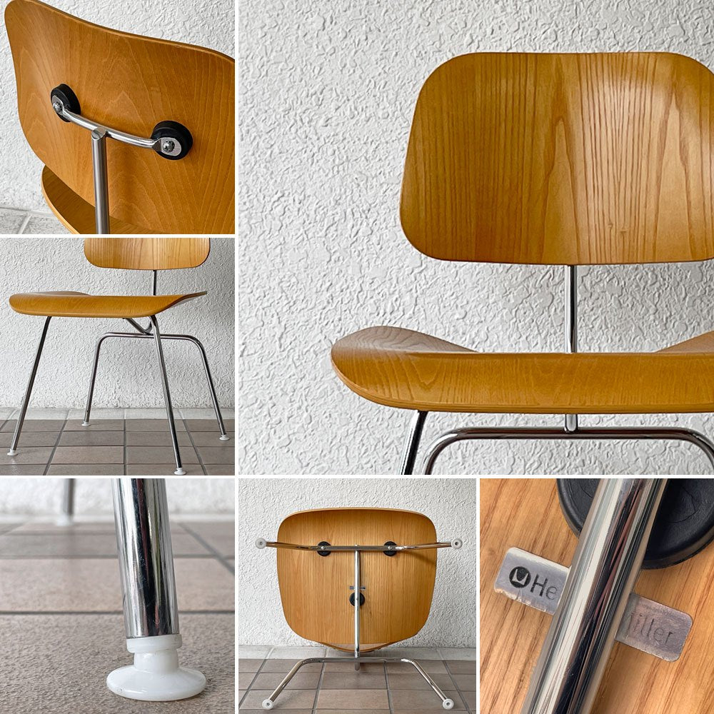 ハーマンミラー Herman Miller プライウッドダイニングチェア DCM アッシュ材 メタルレッグ C&R イームズ ◇