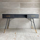 カレ KARE ラ ゴメラ La Gomera デスク コンソールテーブル ウッド×スチール ガラストップ ブラックパウダーコーティング インダストリアル モダンデザイン ドイツ ♪