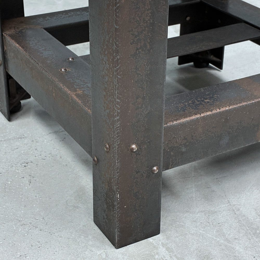 イデー IDEE アイアン スツール  IRON STOOL レザー 焼鋼 店舗什器 インダストリアルデザイン 特注品 B ◎