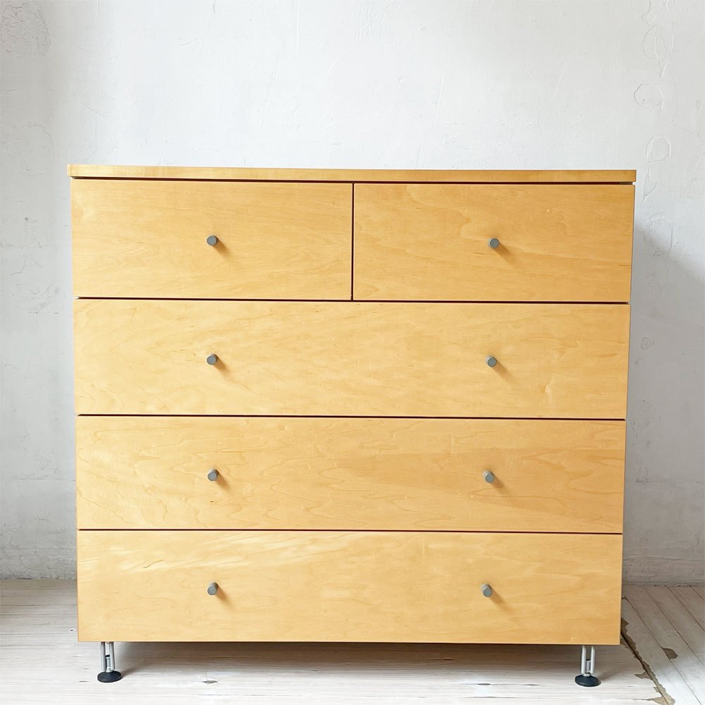 無印良品 MUJI ミドルチェスト Middle chest メープル材 アジャスター付 4段 ナチュラルスタイル 廃盤 ★