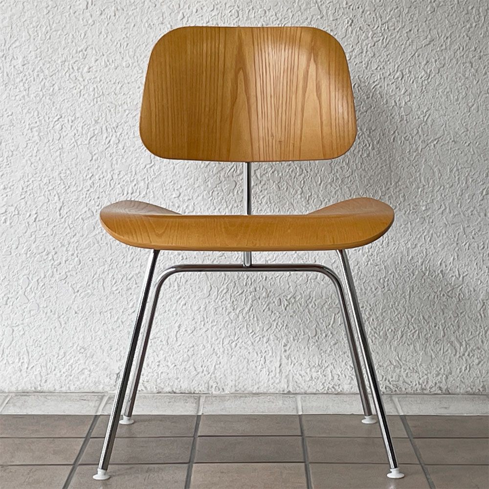 ハーマンミラー Herman Miller プライウッドダイニングチェア DCM アッシュ材 メタルレッグ C&R イームズ ◇