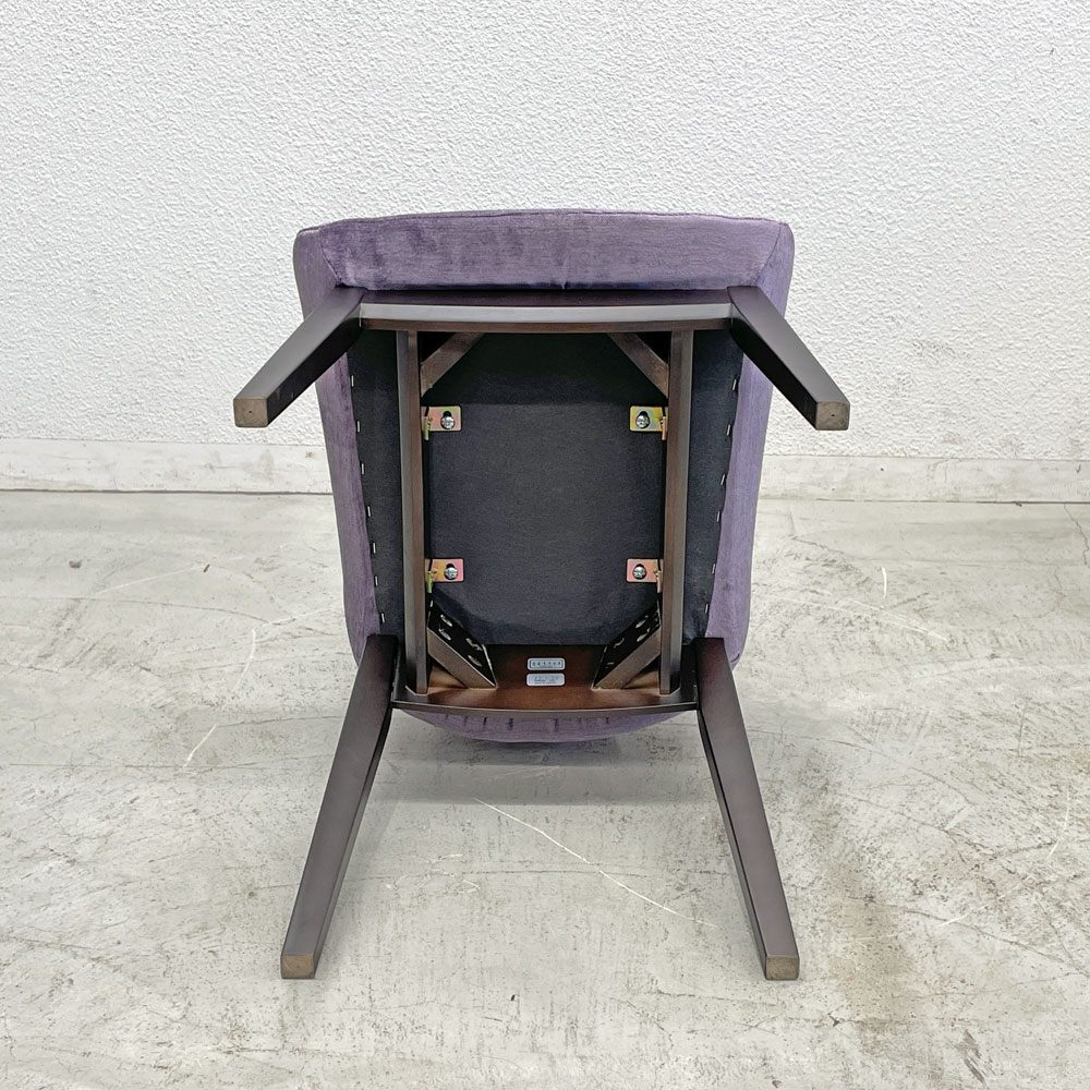 カワジュン KAWAJUN ドリディナチェア DORIDINA CHAIR ファブリック パープル モールドウレタン 美品 B 〓