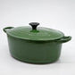 ルクルーゼ LE CREUSET ココットオーバル 両手鍋 モスグリーン 25cm 3.2リットル 廃番色 鋳物 フランス ●