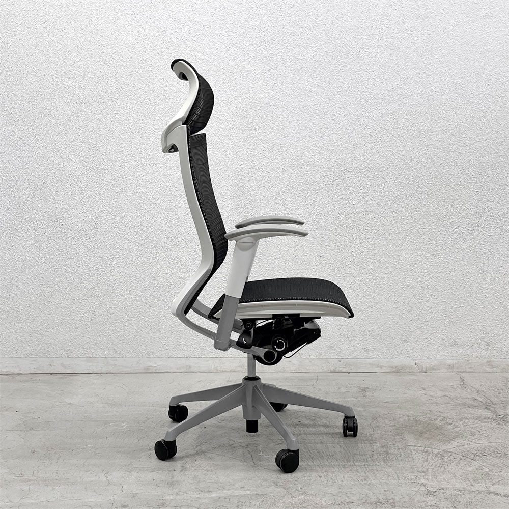 オカムラ okamura バロンチェア Baron Chair CP87BW エクストラハイバック オフィスチェア 固定ヘッドレスト アジャストアーム ジョルジェット・ジウジアーロ 〓