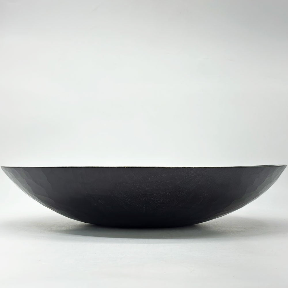 三谷龍二 黒い器 漆ボウル オーバル 30×26.5×6cm 山桜 黒拭き漆 木の器 現代作家●