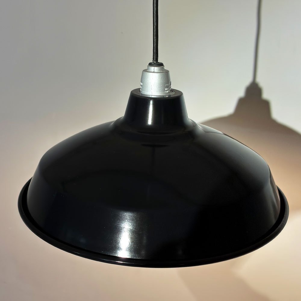 パシフィックファニチャーサービス P.F.S ホーロー ペンダントライト ENAMEL LAMP SHADE 14 ソケットコード付き ブラック ●
