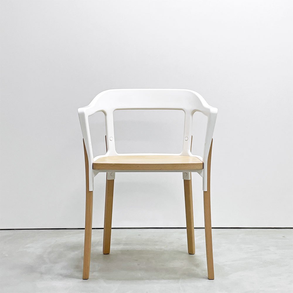 マジス Magis スティールウッドチェア Steelwood Chair アームチェア ホワイト × ビーチ ロナン＆エルワン・ブルレック イタリア A ●