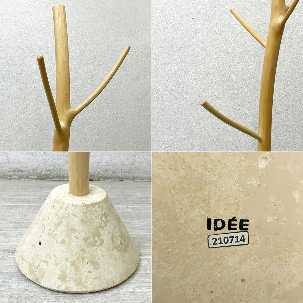 イデー IDEE ウッデンコートツリー Wooden Coat Tree コートスタンド コートハンガー タマリン材×マクタン石 H183cm 定価￥33,000- ●
