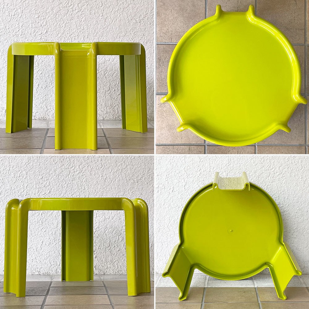 カルテル Kartell ネストテーブル Nesting Tables ジオット・ストッピーノ 3点セット ライムグリーン イタリアモダン オーストラリア製 希少 ◇