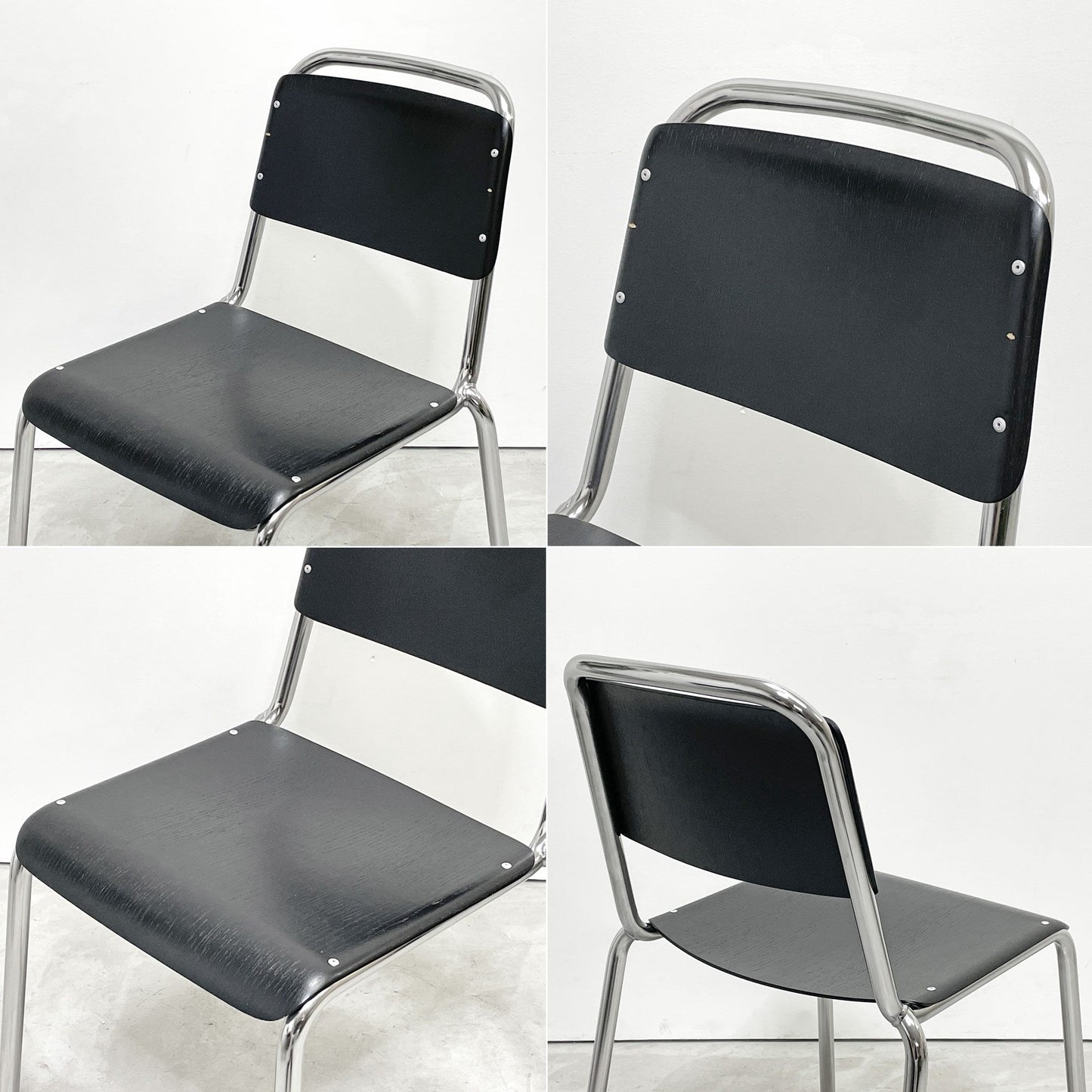 ヘイ HAY ハーフタイムチェア HALFTIME CHAIR ダイニングチェア スタッキング プライウッド スチール ブラック 北欧 デンマーク モダン 現状品 B ●