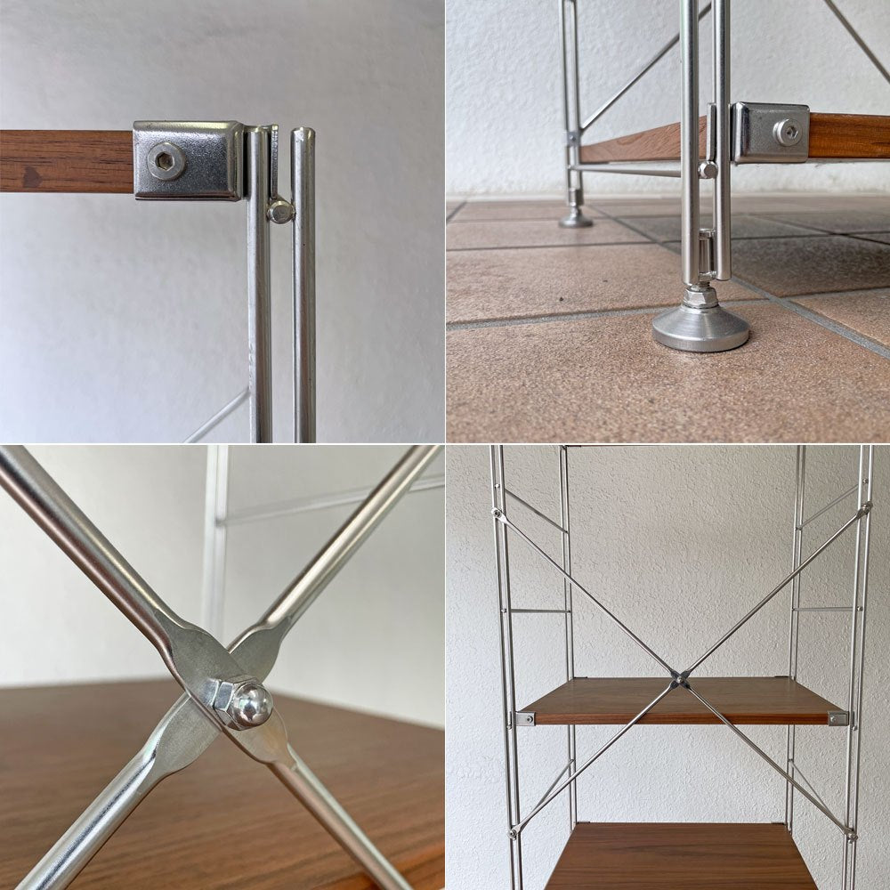 無印良品 MUJI ステンレスユニットシェルフ ウォールナット材 棚板5枚 W56 H176cm オープンシェルフ 本棚 飾り棚 収納棚 ◇
