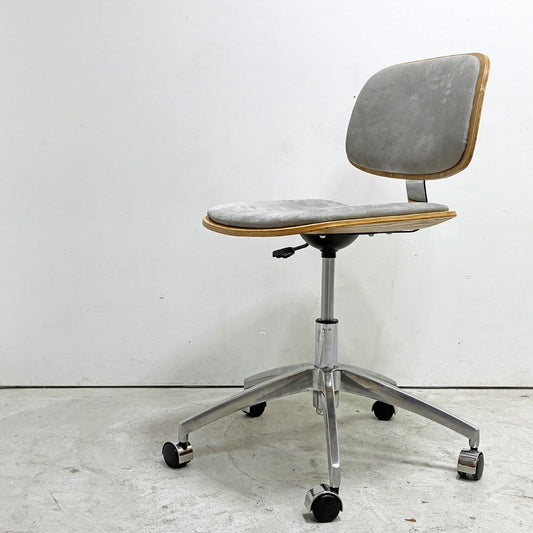 かなでもの KANADEMONO Stylish-Modern Silver gray デスクチェア オフィスチェア プライウッド スエード 昇降 キャスター 定価￥29,500-  ●