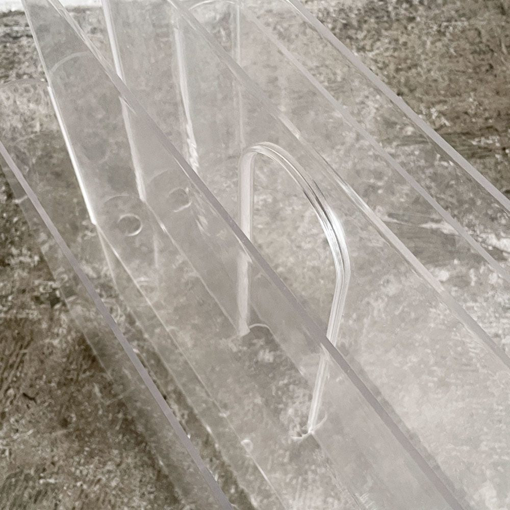 カルテル Kartell ポルタリビステ Portariviste マガジンラック 2段 4ポケット ジオット・ストッピィノ Giotto Stoppino クリア イタリア 廃番 ■