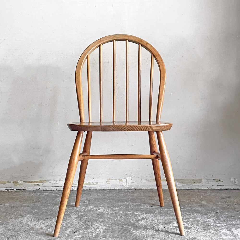 アーコール Ercol フープバックチェア ダイニングチェア スポークバック エルム材 カイトマーク有り 60's UKビンテージ vintage 英国家具 ■