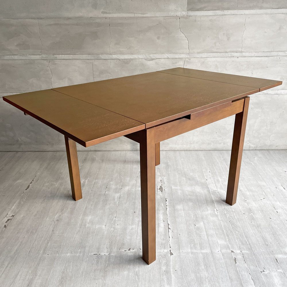 無印良品 MUJI 伸長式 ダイニングテーブル EX  エクステンションテーブル タモ材 ブラウン  W80-105-130cm 廃番