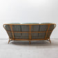 アーコール Ercol No.499 3Pソファ 3シーター キドニーシェイプ シート スカイブルー ファブリック ビーチ材 UKビンテージ 英国家具 ●