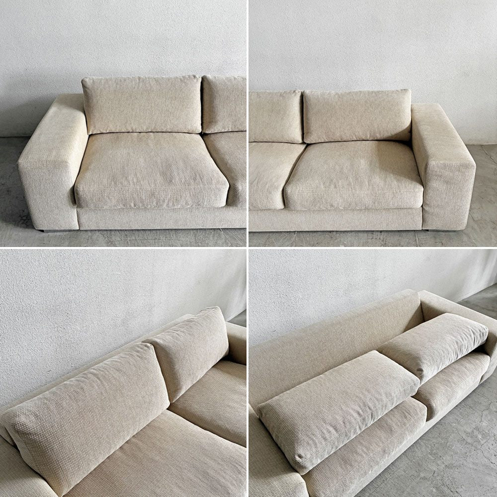 ボーコンセプト BoConcept インターノ Interno Ⅲ 2シーターソファ 2人掛け W217cm カバーリングファブリック オフホワイト系 スチール脚 デンマーク 廃番 〓