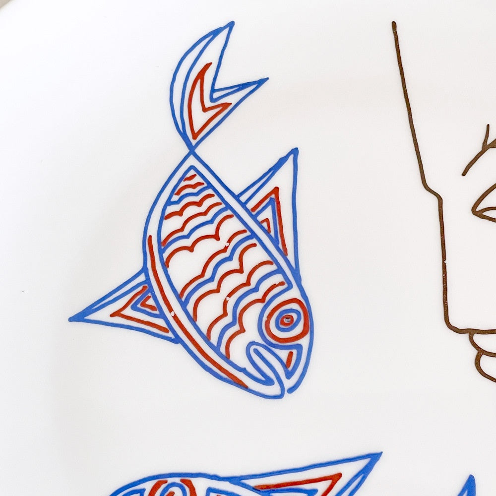 ジャン・コクトー Jean Cocteau promo ceram アートプレート 陶製絵皿 Φ24cm フランス ■