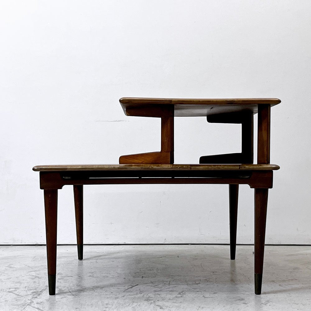 ホワイトファニチャーカンパニー White Furniture Company ステップコーナーテーブル USビンテージ US Vintage 米国家具 ミッドセンチュリー ●